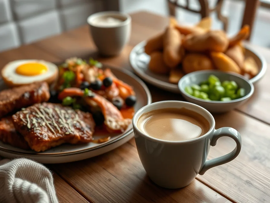 The big brekkie with coffee